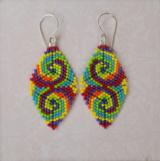 Spiral Spiral Earrings Tie Dye Purple